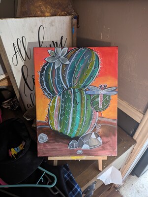 Original Acrylic Painting! Cactus in the Southwest - image3